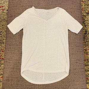 Classic White V-Neck Top